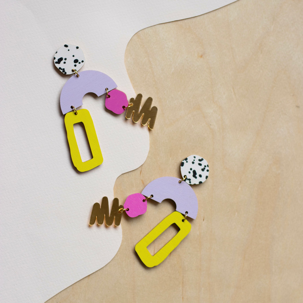 SO-PI-VA 249 - mustavalko/laventeli/neon/pinkki/kultapeili (kulta)