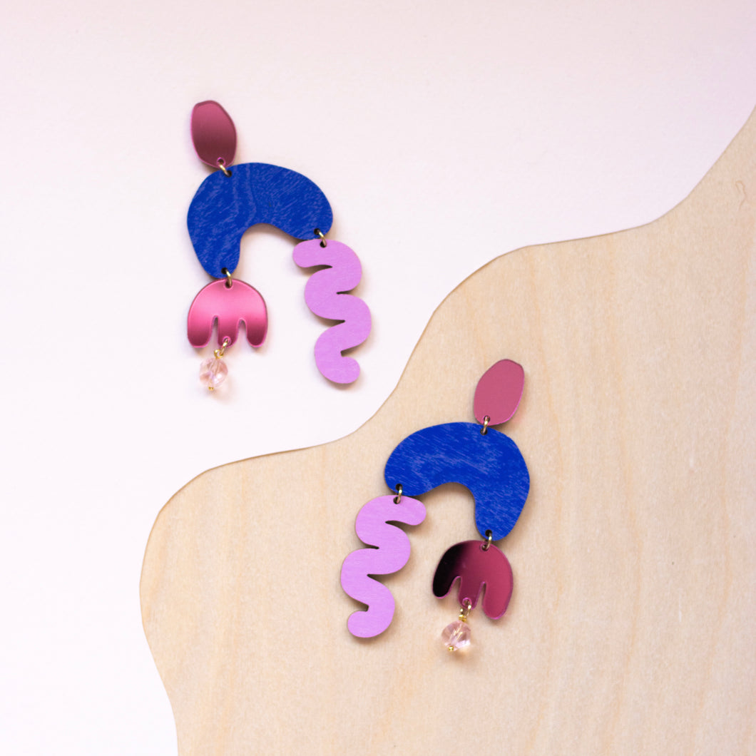 SO-PI-VA 248 - pinkki/sähkönsininen/helmi (kulta)