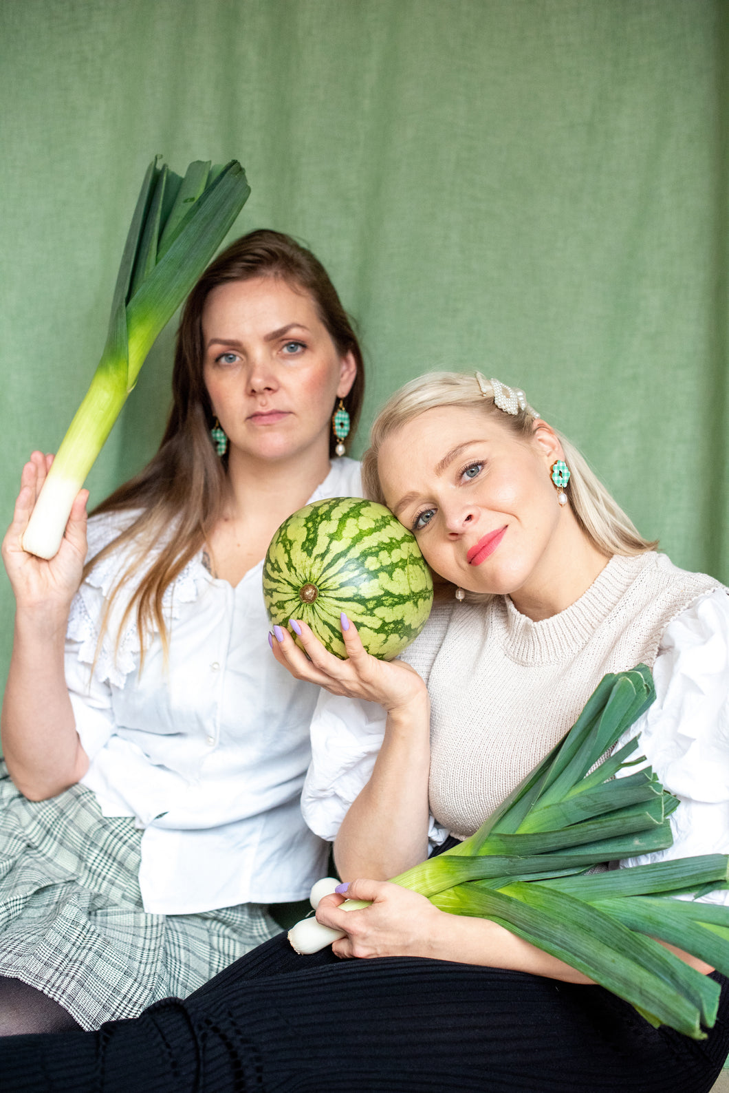 RAUHA - vihreä/helmi