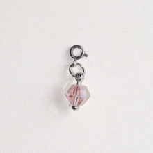 MON BAR - rose glass charm (silver)