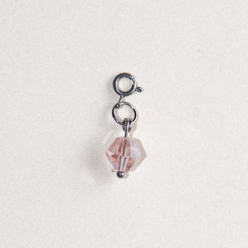 MON BAR - rose glass charm (silver)