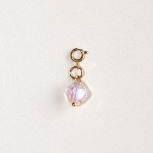 MON BAR - rose glass charm (gold)