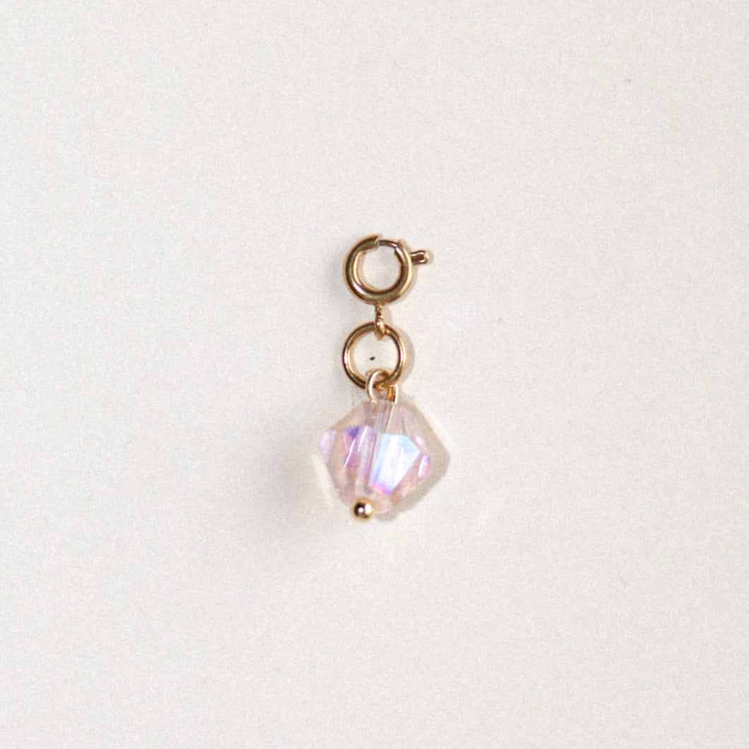 MON BAR - rose glass charm (gold)