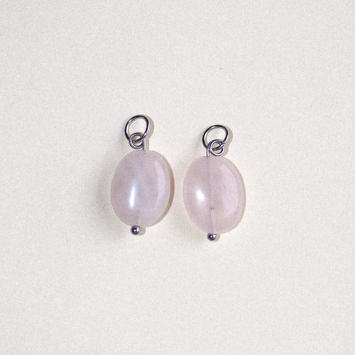 MON BAR - rose oval beads (silver)