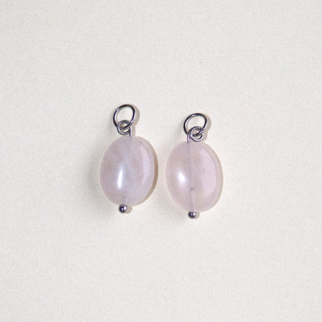 MON BAR - rose oval beads (silver)