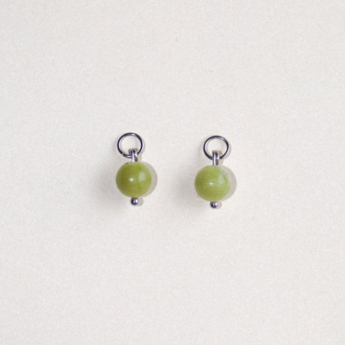MON BAR - green beads (silver)