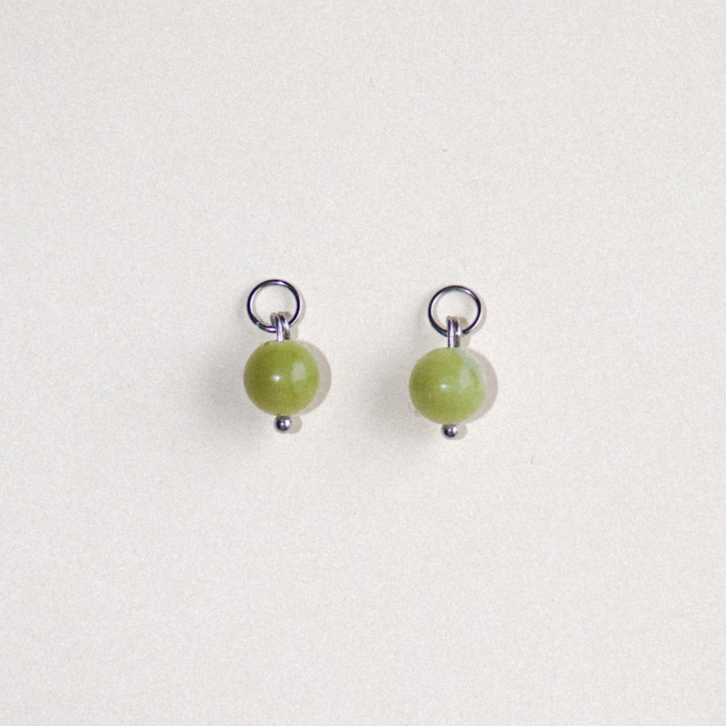 MON BAR - green beads (silver)
