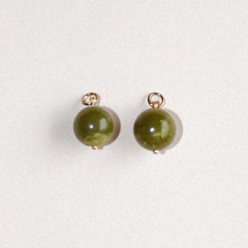 MON BAR - big green beads (gold)