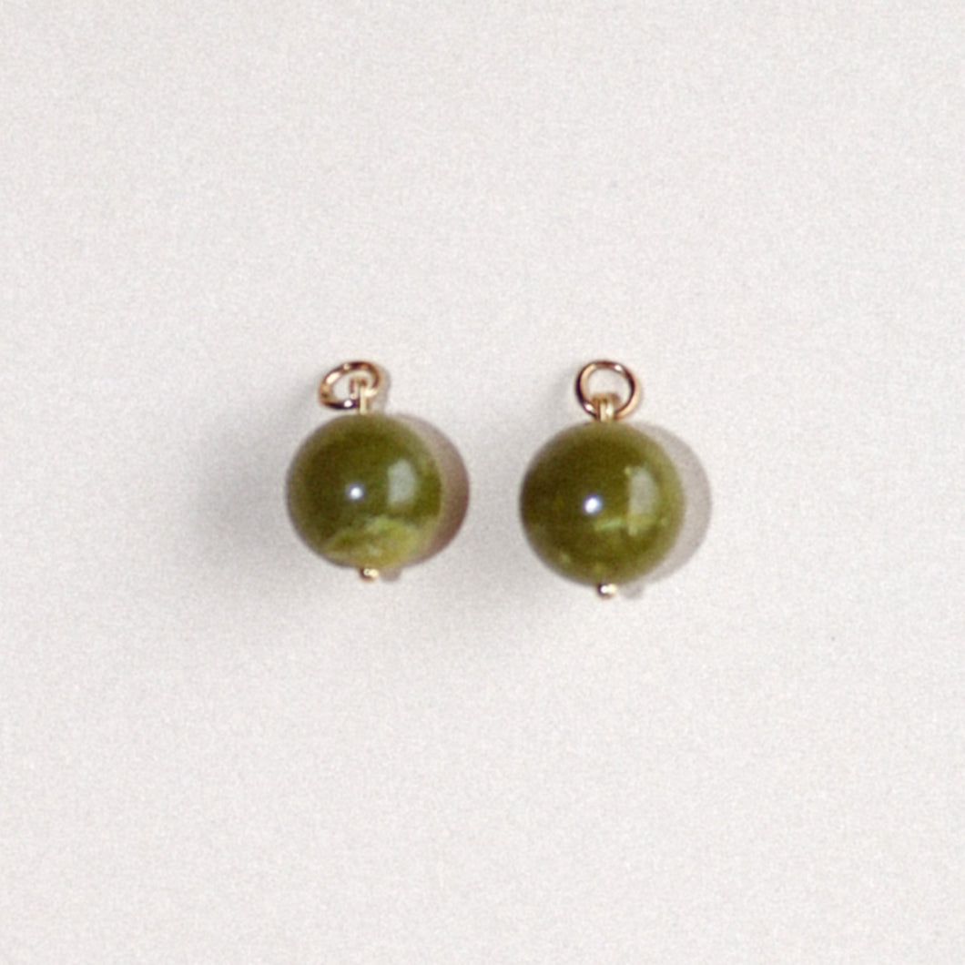 MON BAR - big green beads (gold)