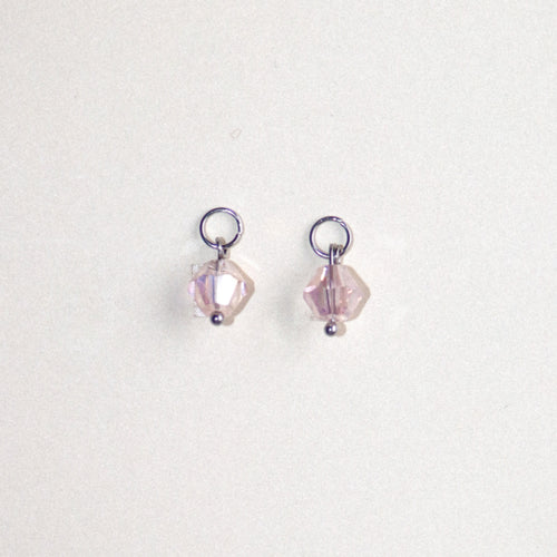 MON BAR - rose glass beads (silver)