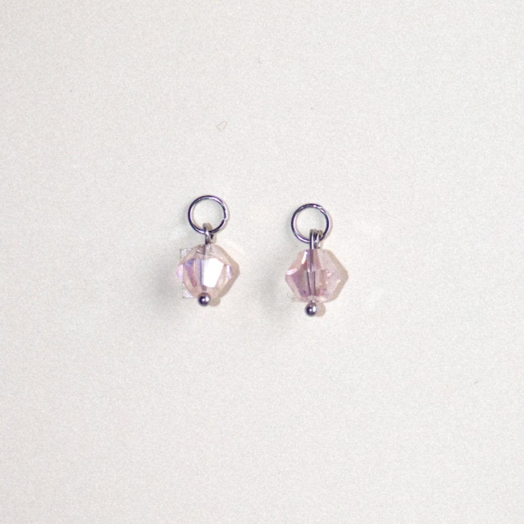 MON BAR - rose glass beads (silver)