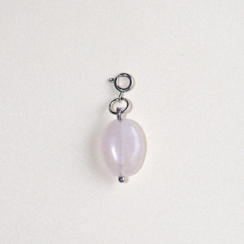 MON BAR - rose oval charm (silver)