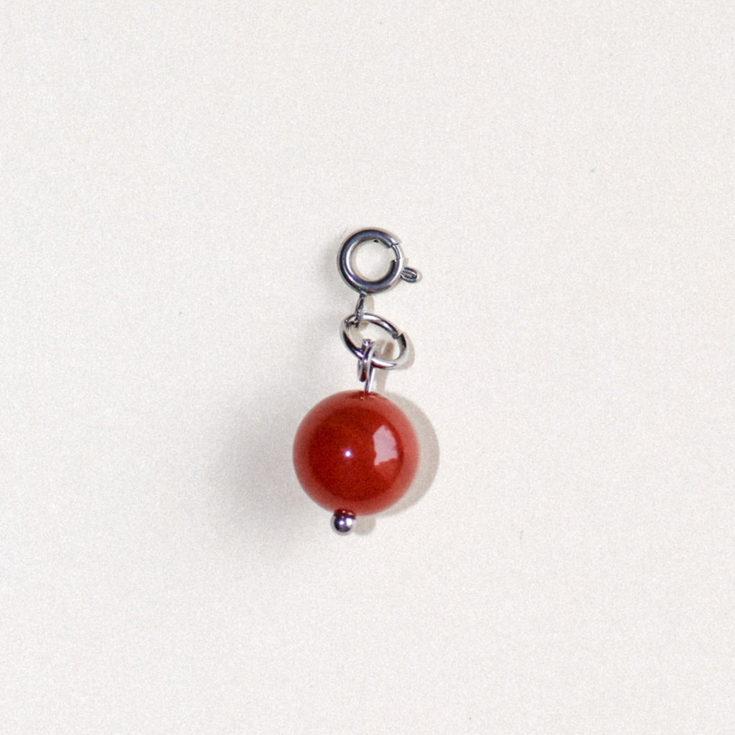 MON BAR - red/brown charm (silver)