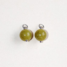 MON BAR - big green beads (silver)