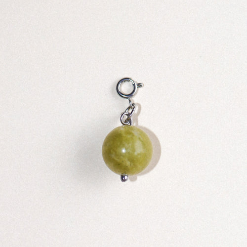 MON BAR - big green charm (silver)