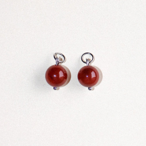 MON BAR - red/brown beads (silver)