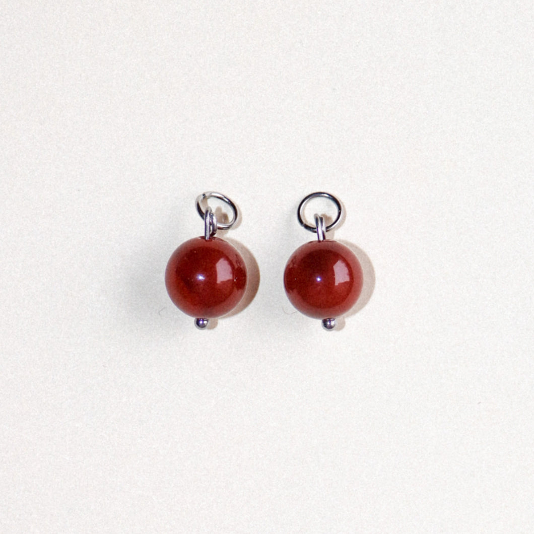 MON BAR - red/brown beads (silver)