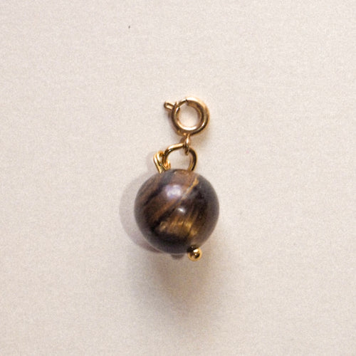 MON BAR - tiger's eye charm (gold)